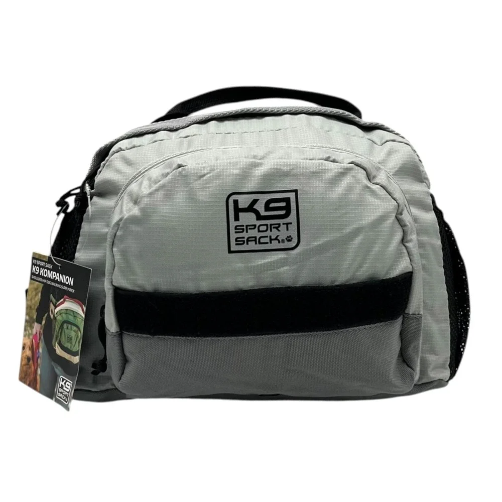 K9 Sport Sack Kompanion Shoulder Hip Dog Walking Supply Pack Glacier Gray Black